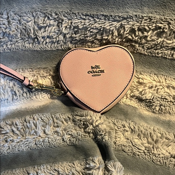 Coach Handbags - Coach Heart-Shaped Pink Wristlet
